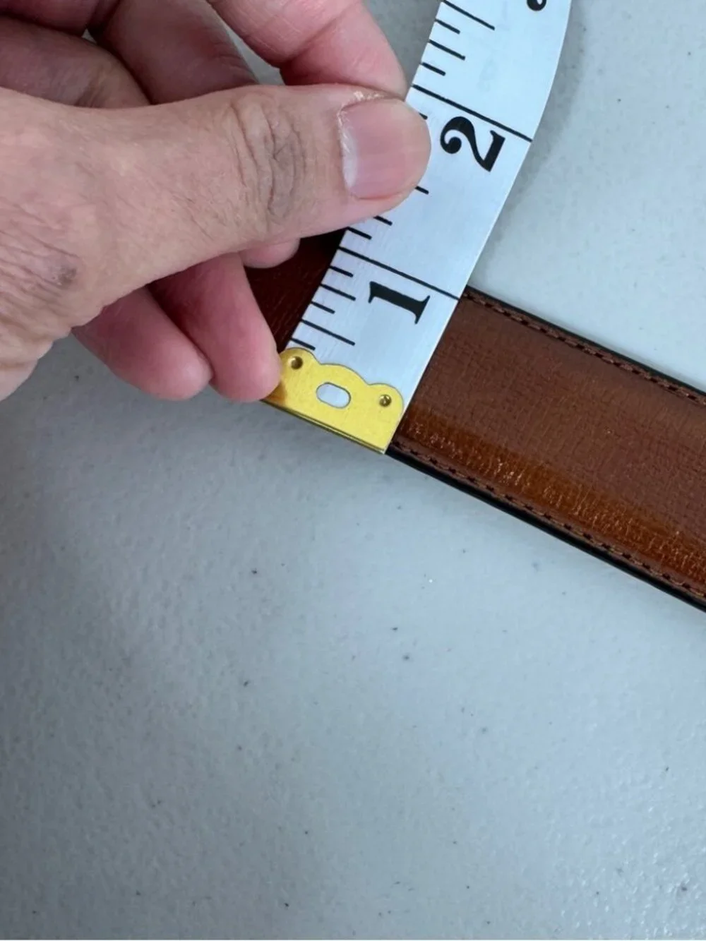 Tommy Hilfiger Leather Belt Brown Classic Silver Buckle Size 40